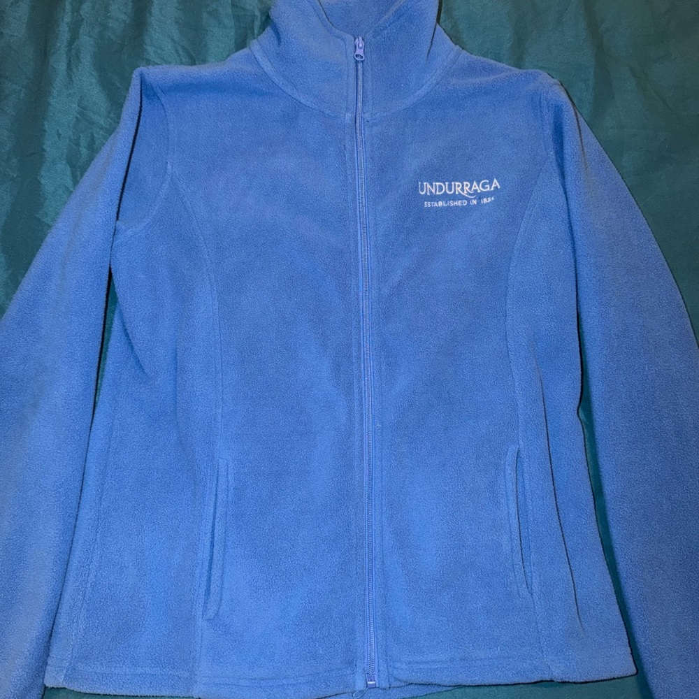 Blue Fleece Jacket From the Vina Undurraga vineyard in Chile size Medium